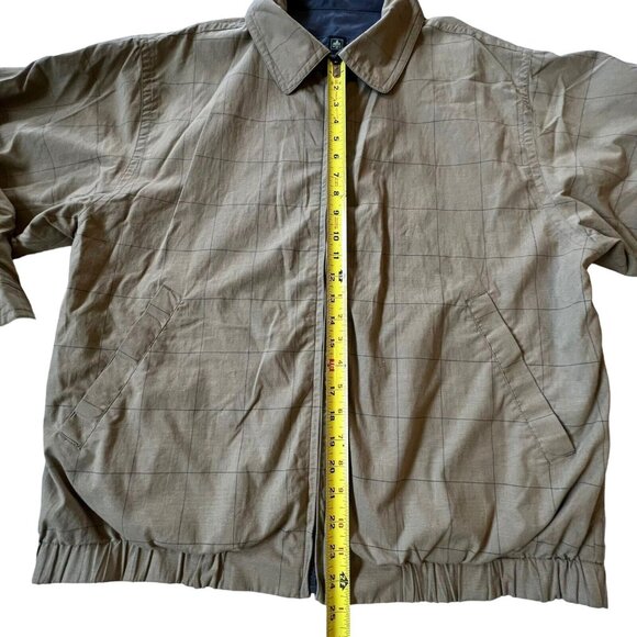 Rainforest Bomber Jacket Coat Chore  Reversible Large Tan Blue Pockets READ - Picture 11 of 13